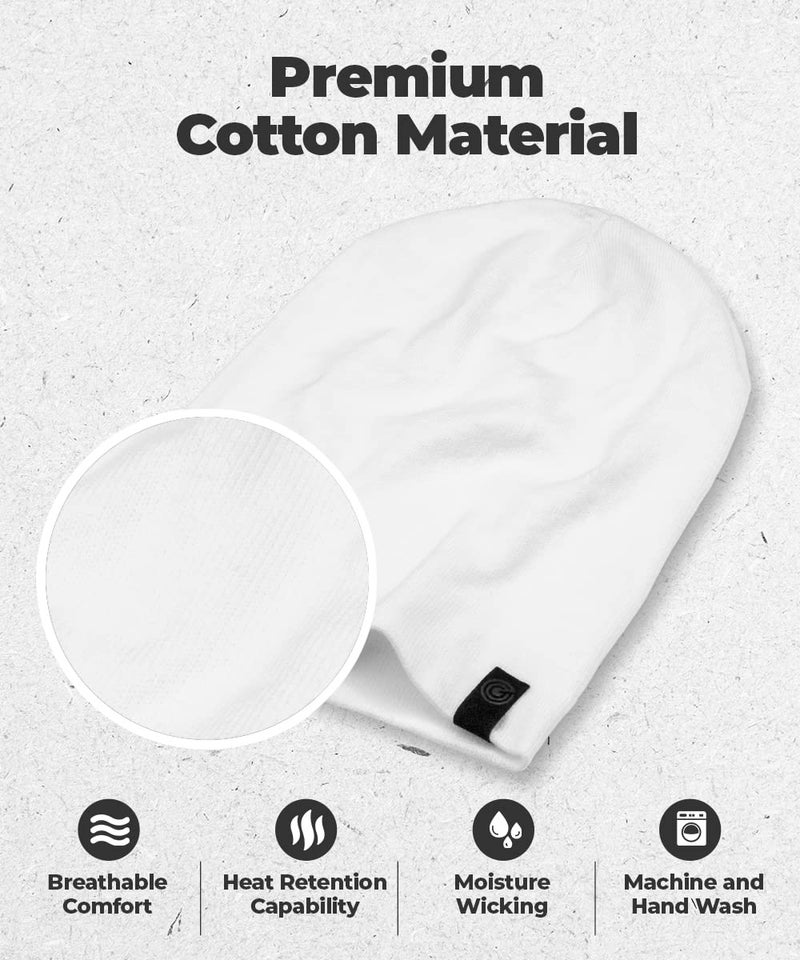 Revony Warm Slouchy Beanie Hat - Deliciously Soft Daily Beanie in Fine Knit White - Image 2